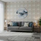 Anyhouz 10pcs Off White Vinyl Wall Tiles – Smudge Pattern Design, Waterproof