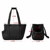Anypet Quilted Thin Black Korean-Inspired Pet Carrier Handbag & Shoulder Bag