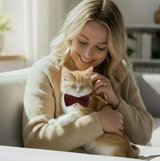 Anypet Stylish Cherry Red Bow Cat Collar – Small Size with Safety Buckle, Bell & Durable Strap