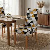 Anyseat Tri Color Geometric Design Pattern Print Elastic Chair Cover – Plain Dining Slipcover & Home Décor