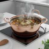 ANYGLEAM Stock Pot Rose Gold Stainless Steel Home Restaurant Cooking Tool Single-Layer Compatible Soup Kitchen Utensils