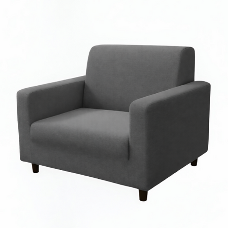 Anyseat 1-Seater Sofa Cover – Plain Gray Style Slipcover for Living Room Chair Protection