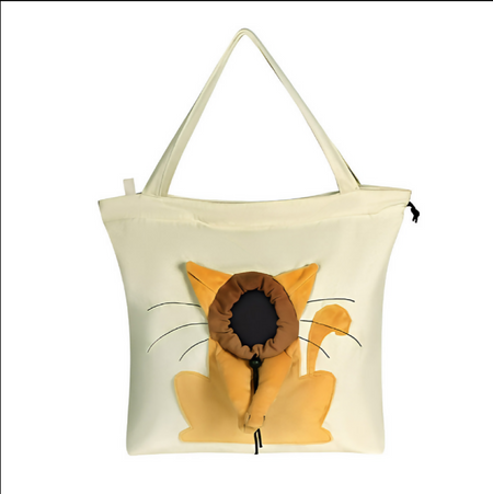 Anypet Cat Handbag Beige Soft Collar Pets Carrier Luggage Small Dog Travel Tote Bag With Safety Zippers