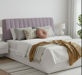 Anycozy Headboard Cover Light Gray Short Plush Super Soft Smooth Quilted Velvet Bed Back Dust Protector Cover 100x70cm