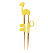 Anygleam Yellow Gold Giraffe Chopsticks – 1 Pair | Reusable Stainless Steel Cartoon Kids Utensils