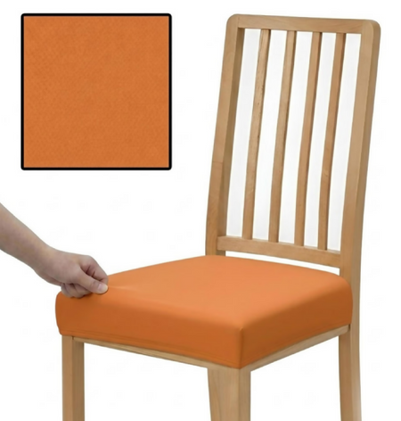 Anyseat Plain Orange Stretch Chair Cover – Washable, Removable Dining & Kitchen Seat Protector