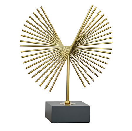 ANYDECO Luxury Gold Metal Tabletop Decor – Modern Art Sculpture for Living Room, House Display & Elegant Crafts Ornaments