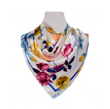 Anyyou Fashion Premium Satin Square Scarf – Elegant White Silk-Feel Neckwrap for Women