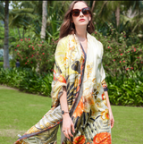 Anyyou 100% Mulberry Silk Mint Green Long Scarf for Women Luxury Beach Shawl Swimwear Cover-Up Pashmina Face Shield Foulard