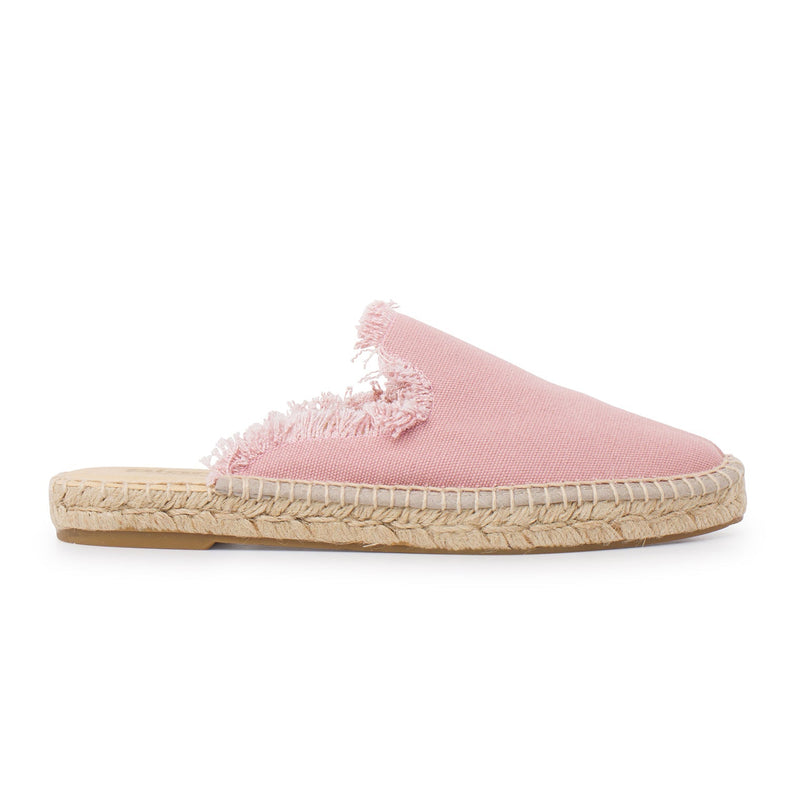 Zaragoza Eco Canvas Vegan Espadrille Mules - Pink - BIANKINA