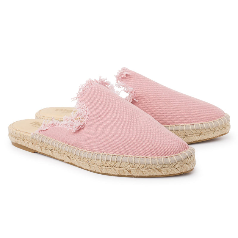 Zaragoza Eco Canvas Vegan Espadrille Mules - Pink - BIANKINA