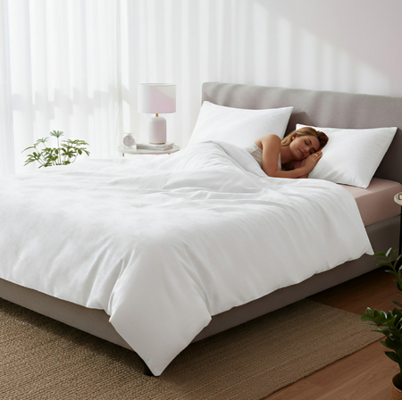 Anycozy Duvet Cover – White Premium Mulberry Silk Comforter Blanket