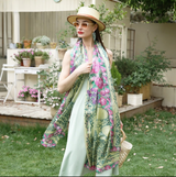 Anyyou 100% Mulberry Silk Mint Green Scarf Women Luxury Long Shawl – Beach Wear, Swimwear Cover Up, Pashmina Foulard Fashion Accessory