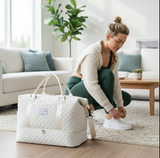 Anysort Mommy Diaper Bag Beige Handbag for Mom Waterproof Tote Yoga Gym Wet Bag Large Capacity for Travel and Sports