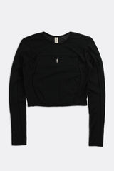 Rework Polo Wave Mesh Long Sleeve Top - L
