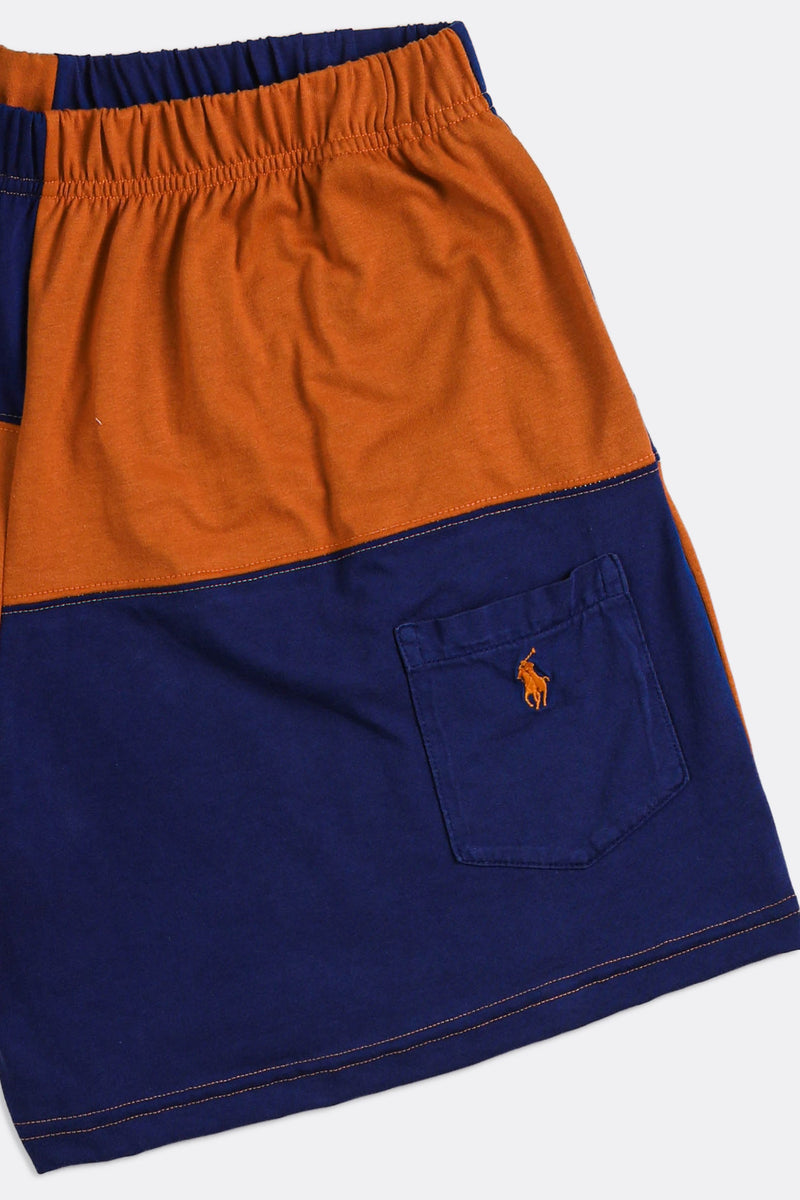 Unisex Rework Polo Patchwork Tee Shorts - L