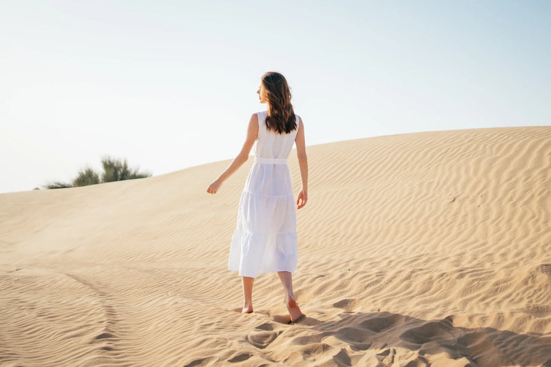 Pearl - Tiered Linen Midi Dress