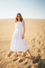 Pearl - Tiered Linen Midi Dress