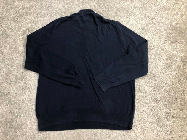 Brooks Brother Sweater Mens Large Black Supima Cotton Knitted 1/4 Zip Sweater