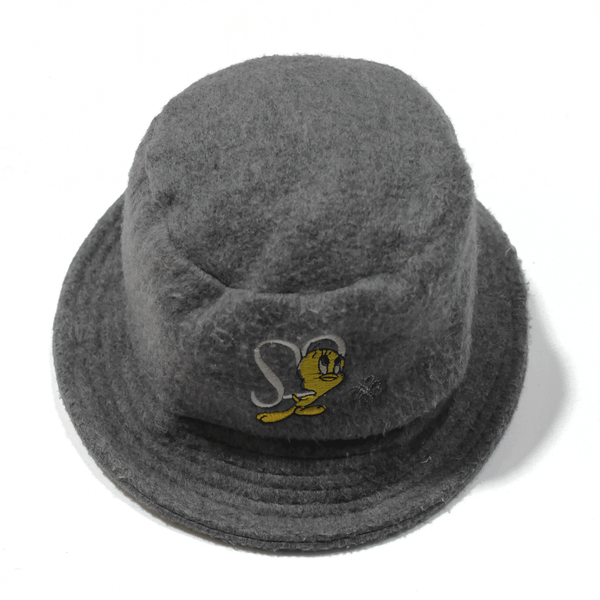 LOONEY TUNES Tweety 2000 Bucket Hat Grey Fleece Girls One Size