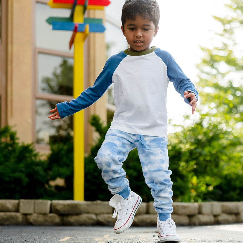 Kids Pants: Organic Cotton Cloud Print Sweatpants