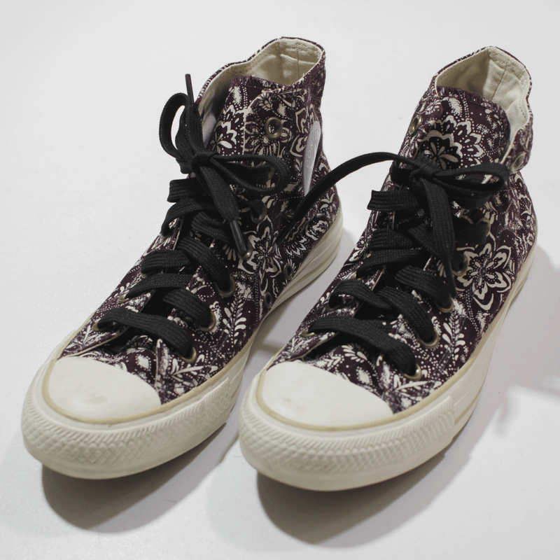 CONVERSE Floral Sneaker Shoes Purple Womens UK 4.5