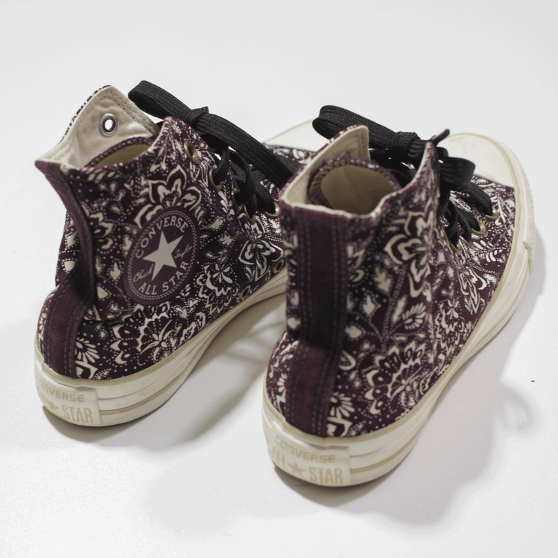 CONVERSE Floral Sneaker Shoes Purple Womens UK 4.5