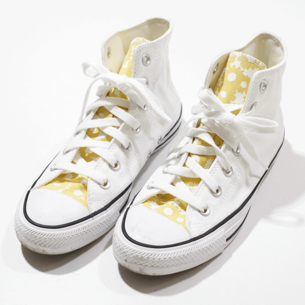 CONVERSE Floral Sneaker Shoes White Womens UK 5.5