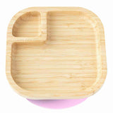 Square Snack and Baby Bamboo Plate with Super Suction