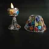 Handmade colored glass Tea Light candle holder