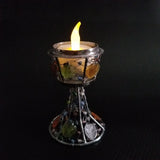 Handmade colored glass Tea Light candle holder