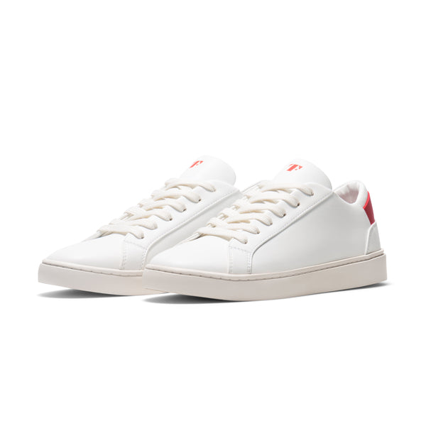 Women's Lace Up | White-Flame Red