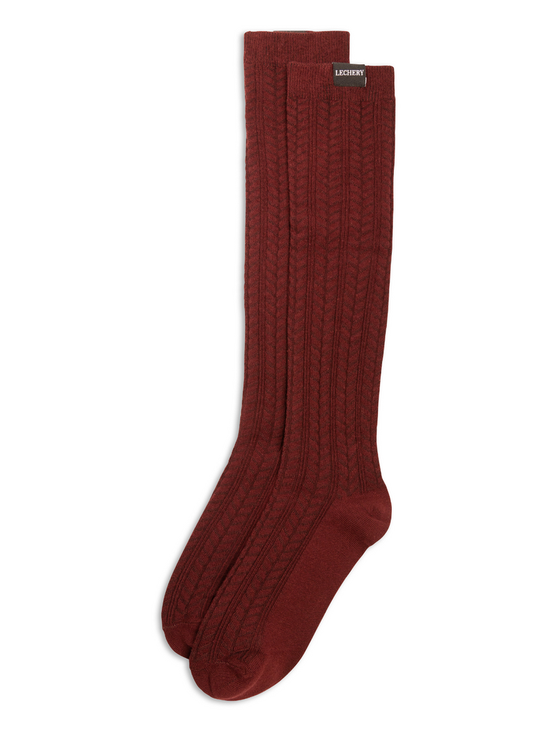 LECHERY WEAVE KNITTED KNEE-HIGHS
