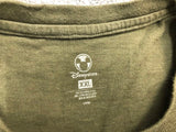 Disney Store T-shirt Men XXL Olive Green Long Sleeve Crew Neck Tee 100% Cotton