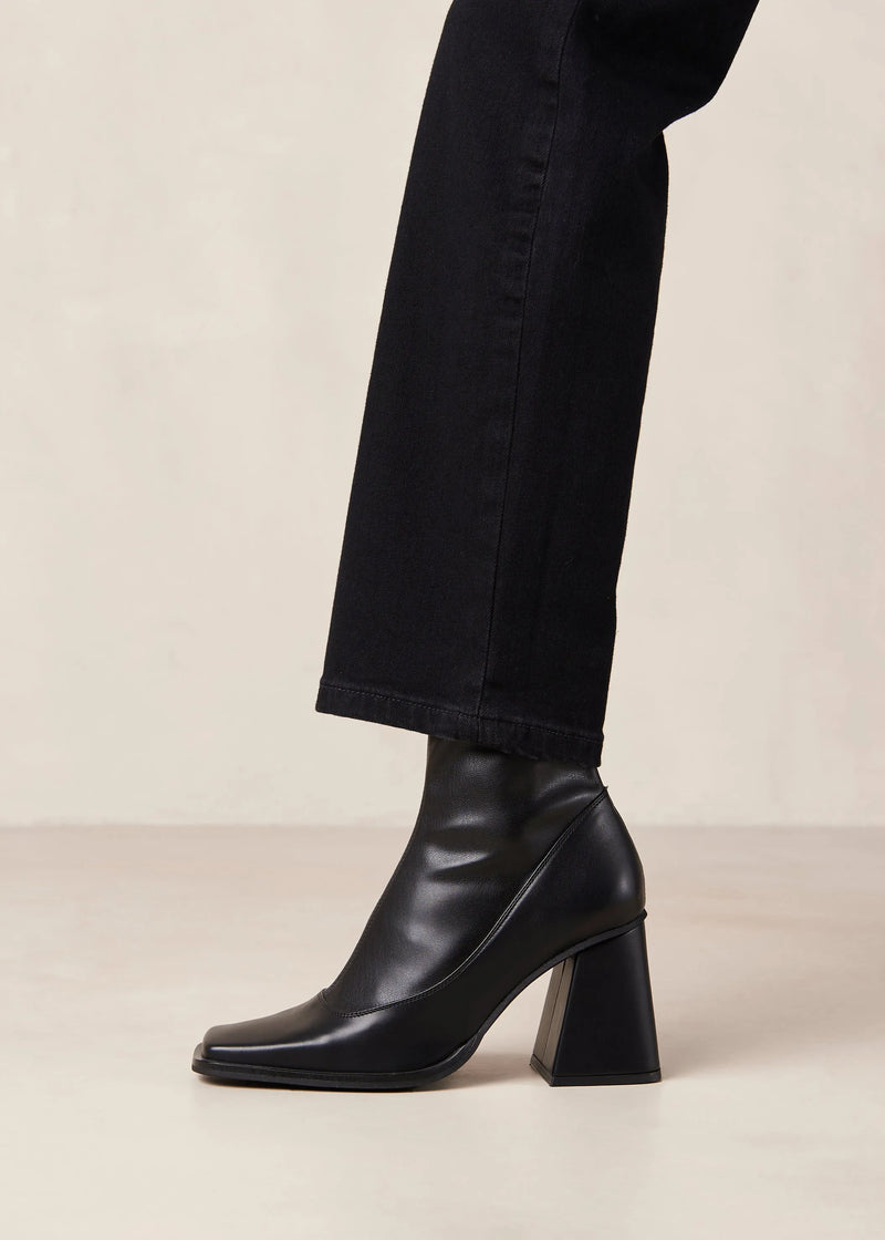 Clover Black Vegan Leather Ankle Boots