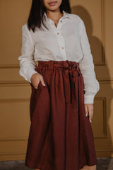 Bergen mid-length linen skirt L/XL Sage Green