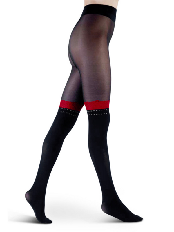 LECHERY OVER-THE-KNEE STRIPE PRINT TIGHTS
