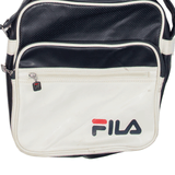 FILA Leather Look Messenger Bag Blue Colourblock One Size