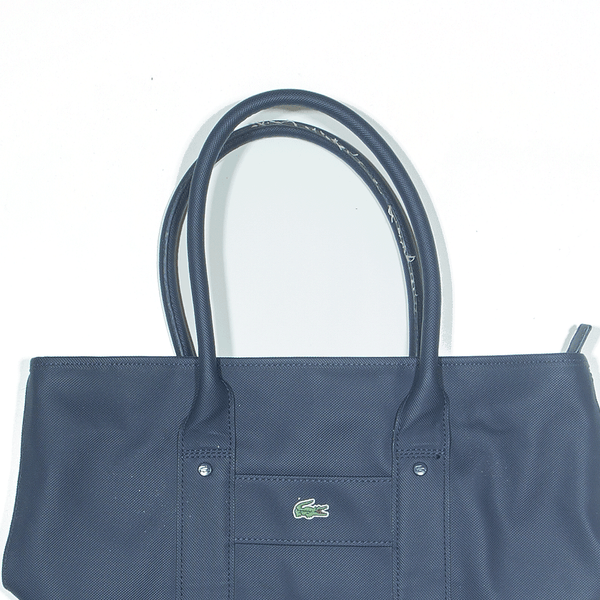 LACOSTE Leather Look Shoulder Bag Blue Womens