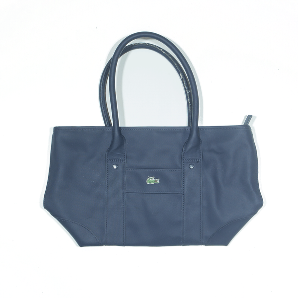 LACOSTE Leather Look Shoulder Bag Blue Womens