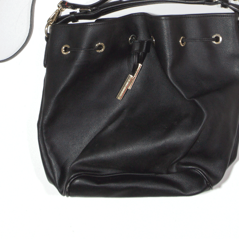 TOMMY HILFIGER Leather Look Crossbody Bag Black Womens