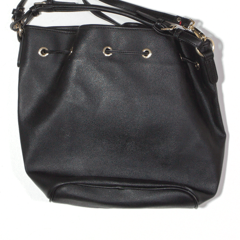 TOMMY HILFIGER Leather Look Crossbody Bag Black Womens