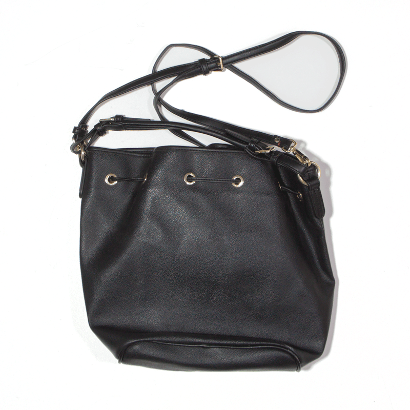 TOMMY HILFIGER Leather Look Crossbody Bag Black Womens