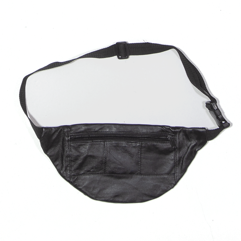 Lightweight Leather Look Bum Bag Black Womens