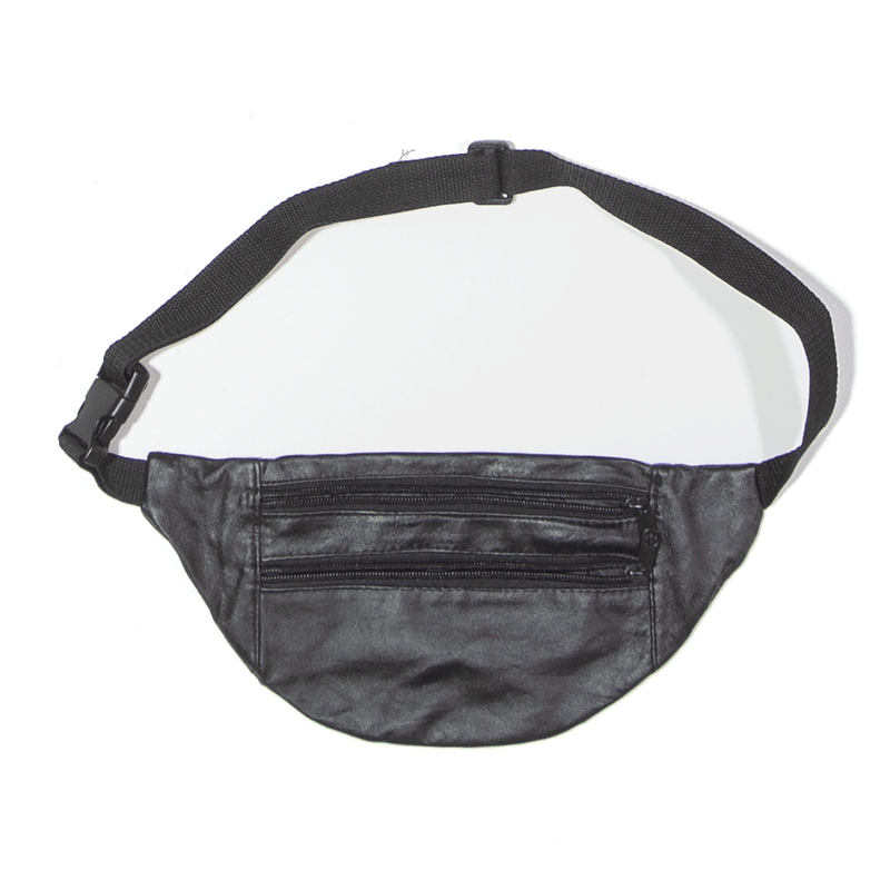 Lightweight Leather Look Bum Bag Black Womens