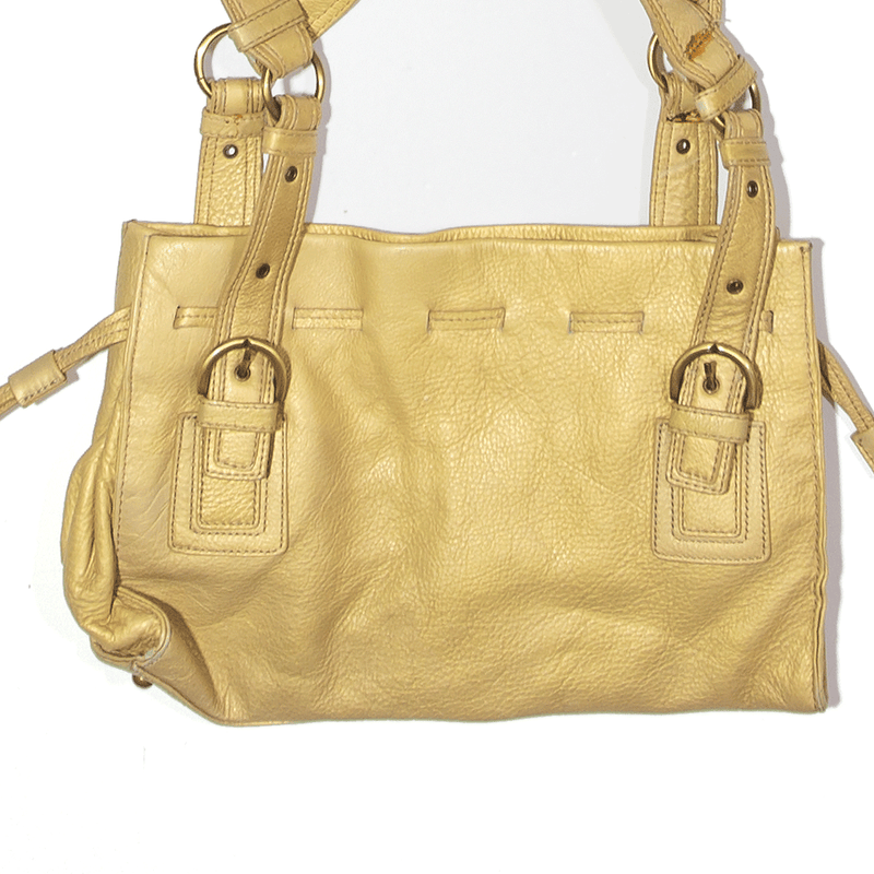 GIOSHI MILANO Leather Look Shoulder Bag Gold Womens