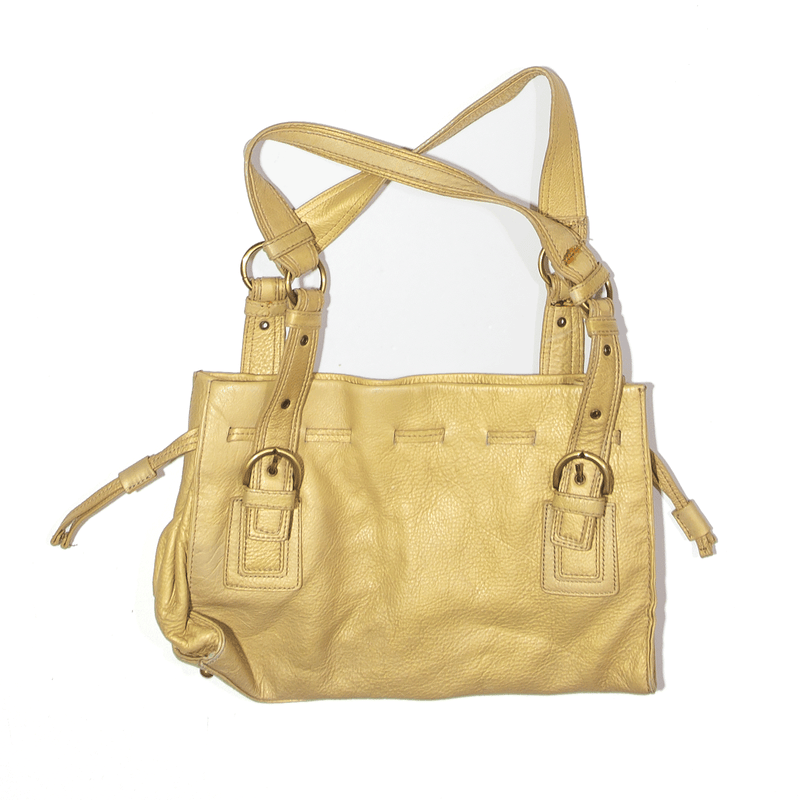 GIOSHI MILANO Leather Look Shoulder Bag Gold Womens