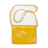 Leather Look Clutch Bag Yellow Womens