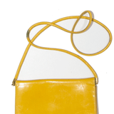 Leather Look Clutch Bag Yellow Womens