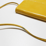 Leather Look Clutch Bag Yellow Womens